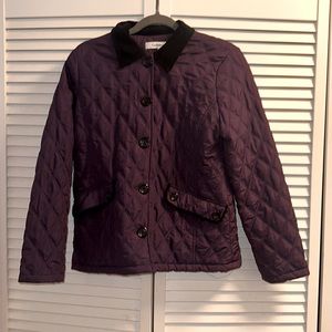 Croft&Barrow quilted Suede Collar purple jacket. Size small